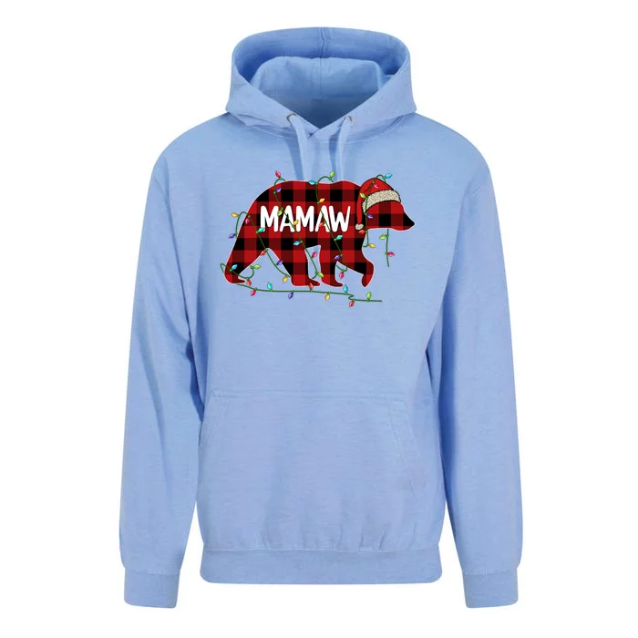 Merry Christmas Mamaw Bear Santa Light Family Xmas Pajama Gift Unisex Surf Hoodie