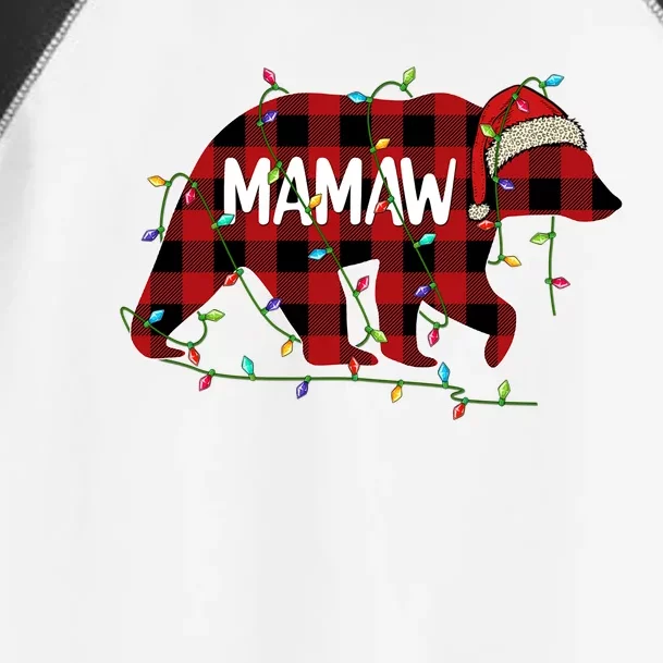 Merry Christmas Mamaw Bear Santa Light Family Xmas Pajama Gift Toddler Fine Jersey T-Shirt