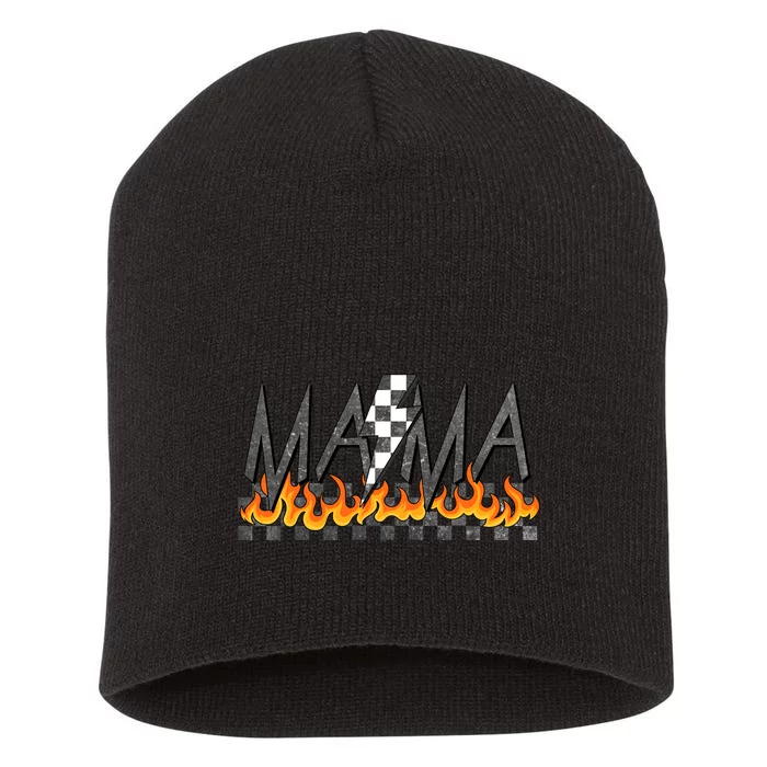 Mama Checkered Mom Rocker Mother's Day Short Acrylic Beanie