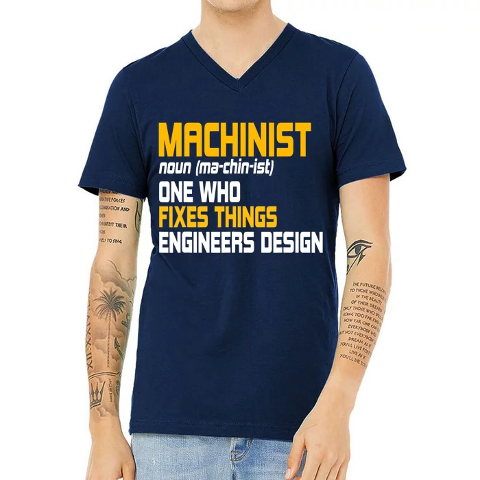 Machinist CNC Machine Tools Profession Machinery Operator V-Neck T-Shirt