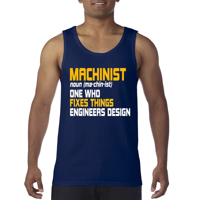 Machinist CNC Machine Tools Profession Machinery Operator Tank Top