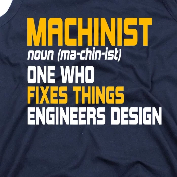 Machinist CNC Machine Tools Profession Machinery Operator Tank Top