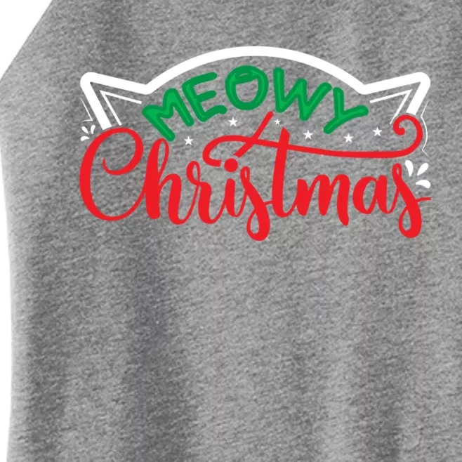 Meowy Christmas Women’s Perfect Tri Rocker Tank