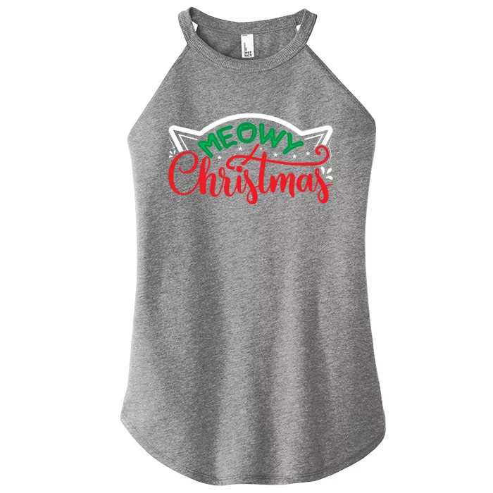 Meowy Christmas Women’s Perfect Tri Rocker Tank