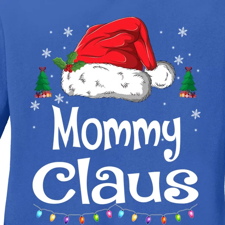 Mommy Claus Meaningful Gift Christmas Pajama Family Matching Xmas Gift Ladies Long Sleeve Shirt