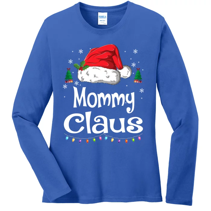 Mommy Claus Meaningful Gift Christmas Pajama Family Matching Xmas Gift Ladies Long Sleeve Shirt