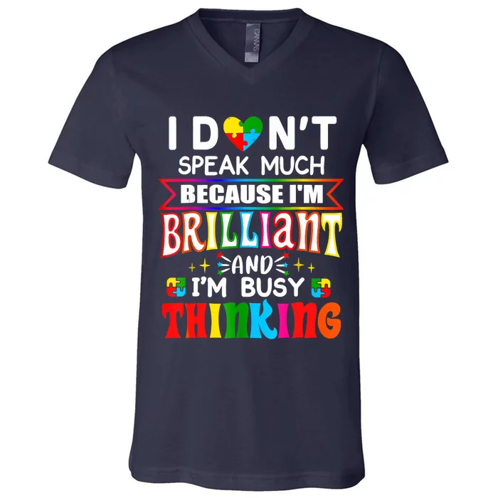 My Child May Be Non Verbal I May Be Nonverbal Autism Mom V-Neck T-Shirt