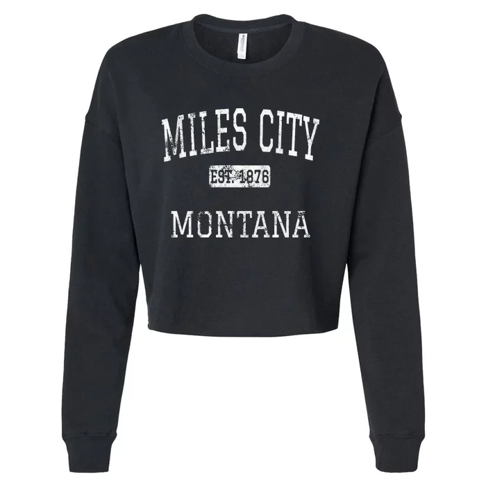 Miles City Montana Mt Vintage Cropped Pullover Crew