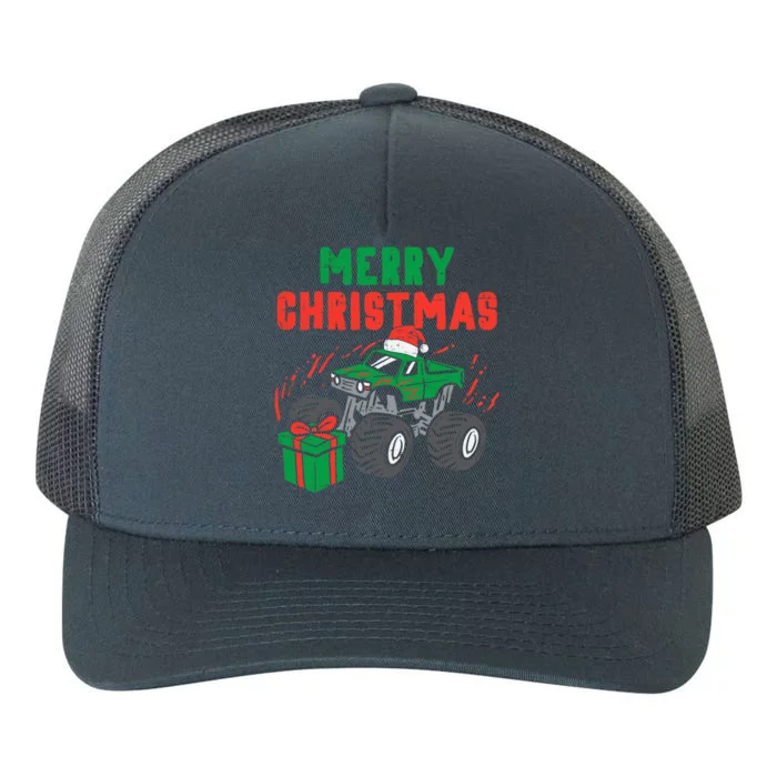 Merry Christmas Monster Truck Boy Xmas Winter Yupoong Adult 5-Panel Trucker Hat