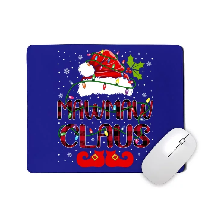 Mawmaw Claus Merry Christmas Buffalo Plaid Santa Hat Xmas Gift Mousepad