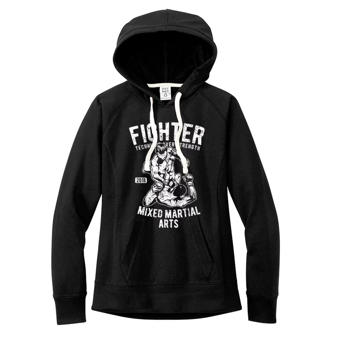 Mma Clothes Mixed Martial Arts Merchandise Distressed Mma Gift Women's Fleece Hoodie