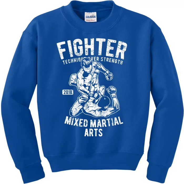 Mma Clothes Mixed Martial Arts Merchandise Distressed Mma Gift Kids Sweatshirt