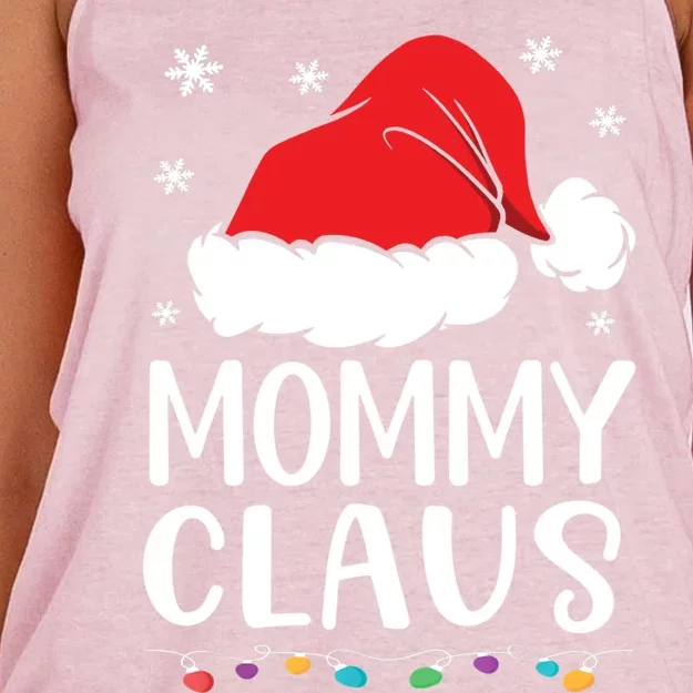 Mommy Claus Meaningful Gift Family Matching Mommy Claus Pajama Great Gift Women's Knotted Racerback Tank