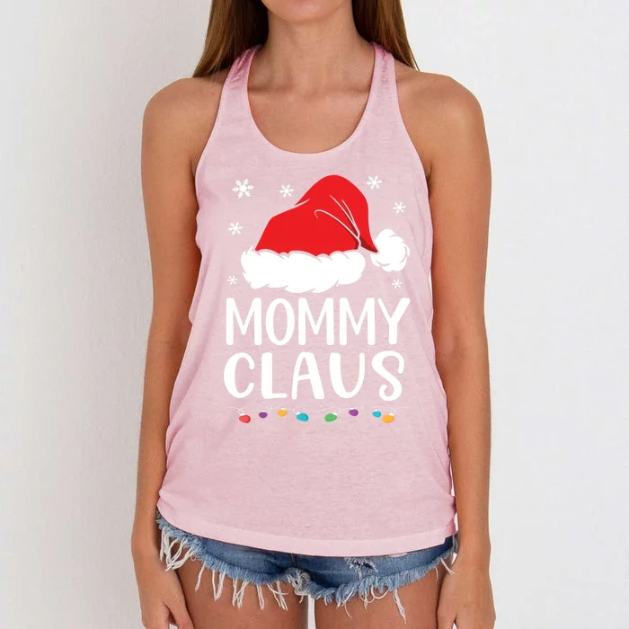 Mommy Claus Meaningful Gift Family Matching Mommy Claus Pajama Great Gift Women's Knotted Racerback Tank