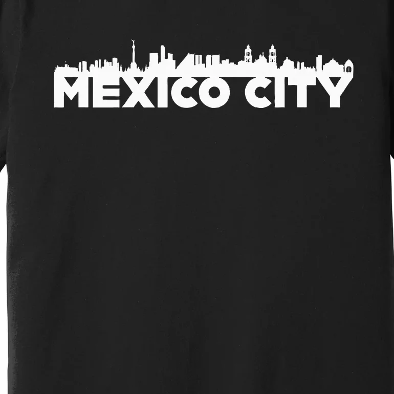 Mexico City Mexico City Skyline Silhouette Outline Sketch Premium T-Shirt