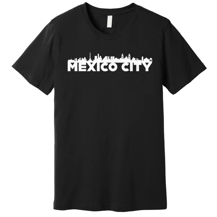 Mexico City Mexico City Skyline Silhouette Outline Sketch Premium T-Shirt