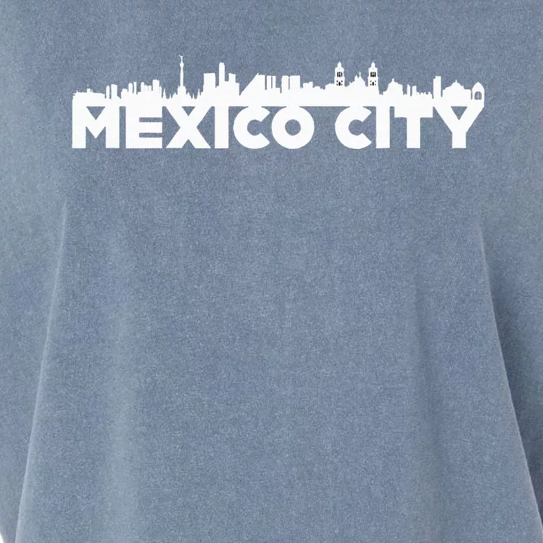 Mexico City Mexico City Skyline Silhouette Outline Sketch Garment-Dyed Women's Muscle Tee