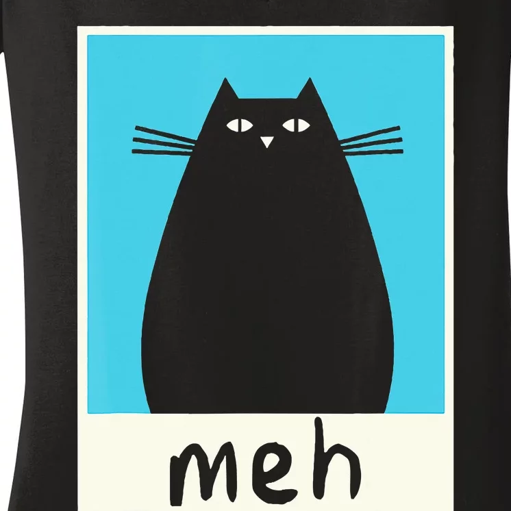 Meh Cat Meow Kitty Cat Lover Japanese Cat Kawaii Anime Women's V-Neck T-Shirt