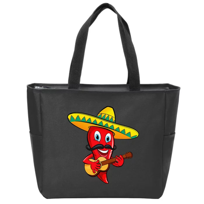 Mexican Chili Mariachi Guitar Musician Zip Tote Bag