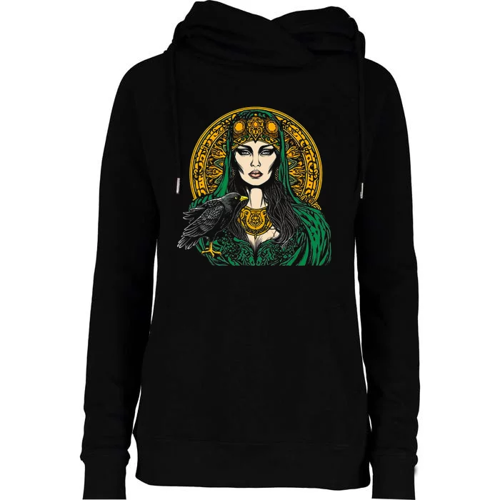 Morrigan Celtic Mythology Irish Goddess Of Death Womens Funnel Neck Pullover Hood