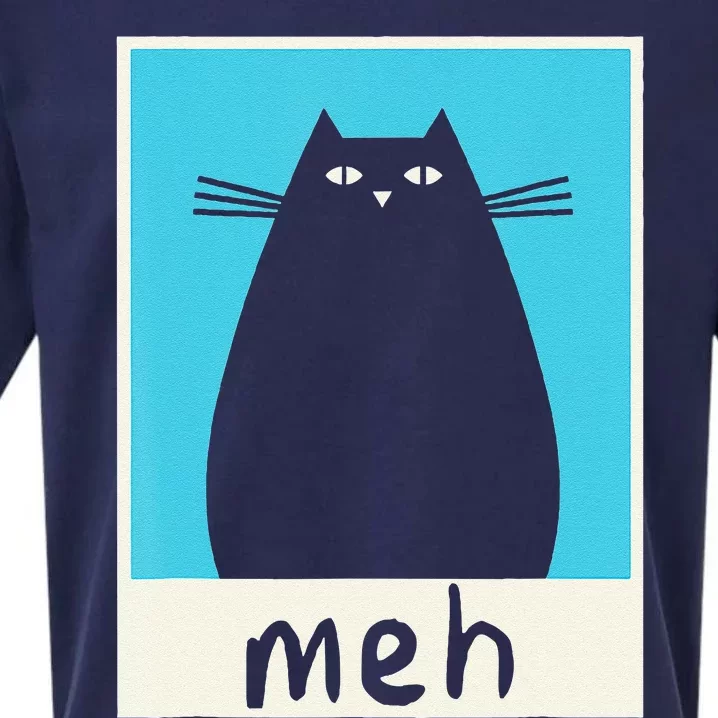 Meh Cat Meow Kitty Cat Lover Japanese Cat Kawaii Anime Sueded Cloud Jersey T-Shirt