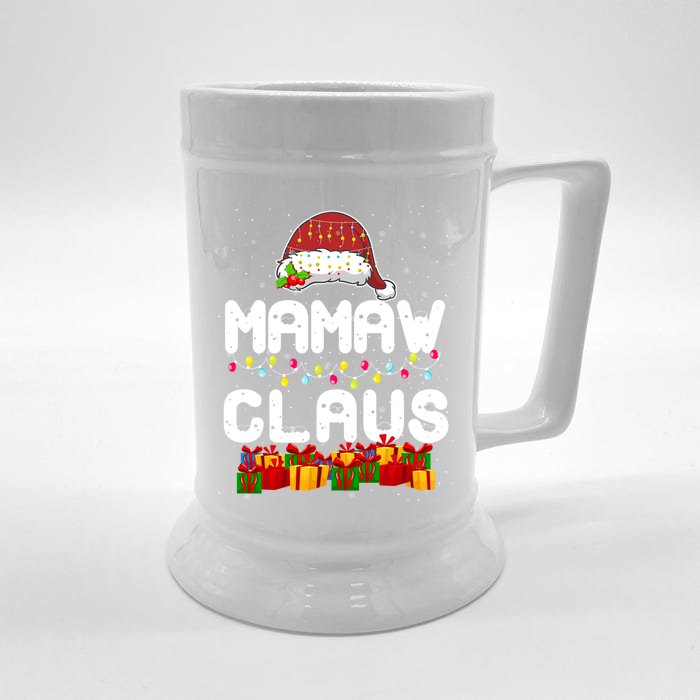 Mamaw Claus Matching Christmas Grandma Xmas Santa Gift Front & Back Beer Stein