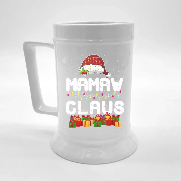 Mamaw Claus Matching Christmas Grandma Xmas Santa Gift Front & Back Beer Stein