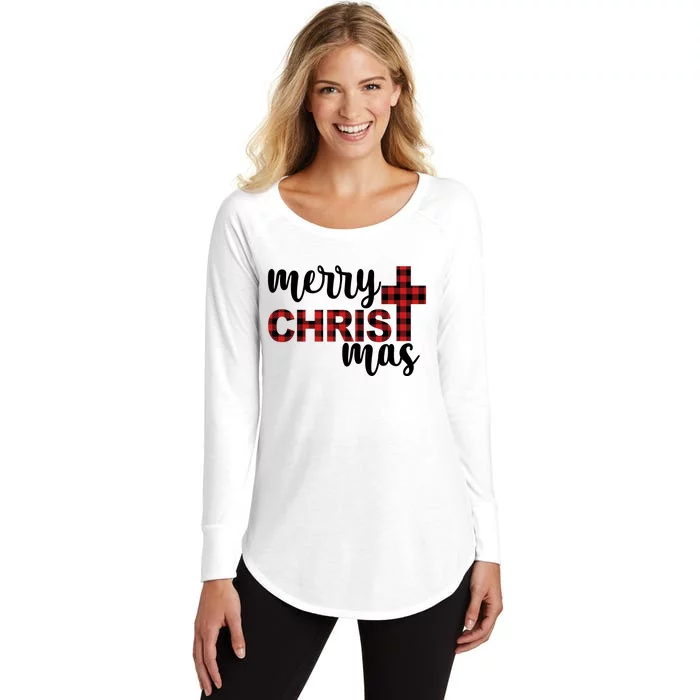 Merry Christ Mas Jesus Birthday Christmas Women's Perfect Tri Tunic Long Sleeve Shirt