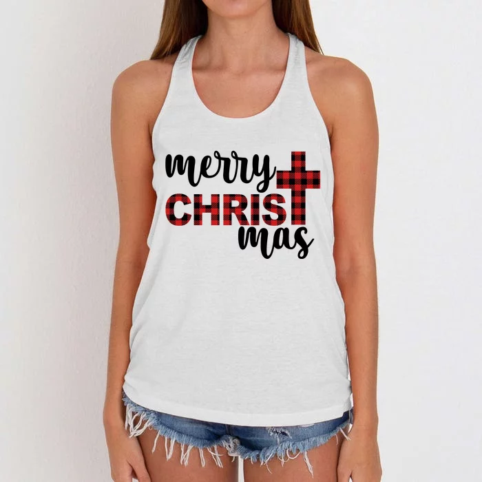 Merry Christ Mas Jesus Birthday Christmas Women's Knotted Racerback Tank