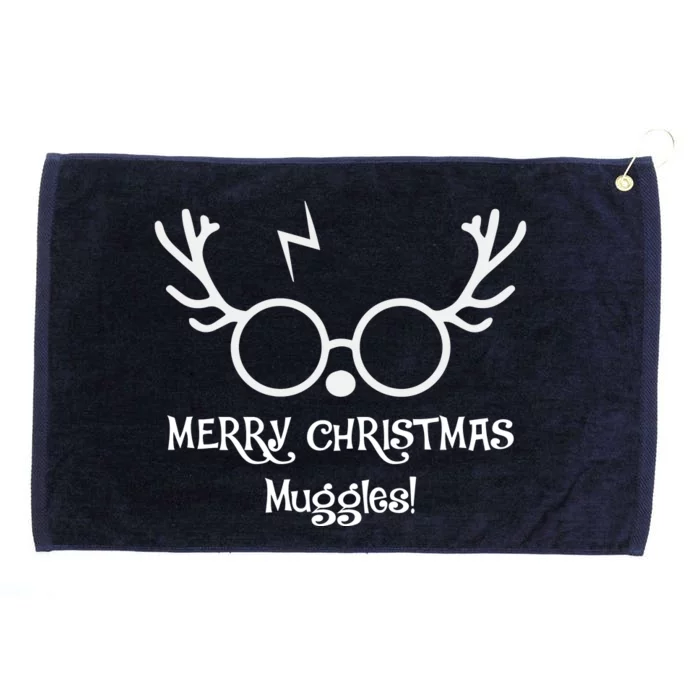 Merry Christmas Muggles Funny Christmas Grommeted Golf Towel