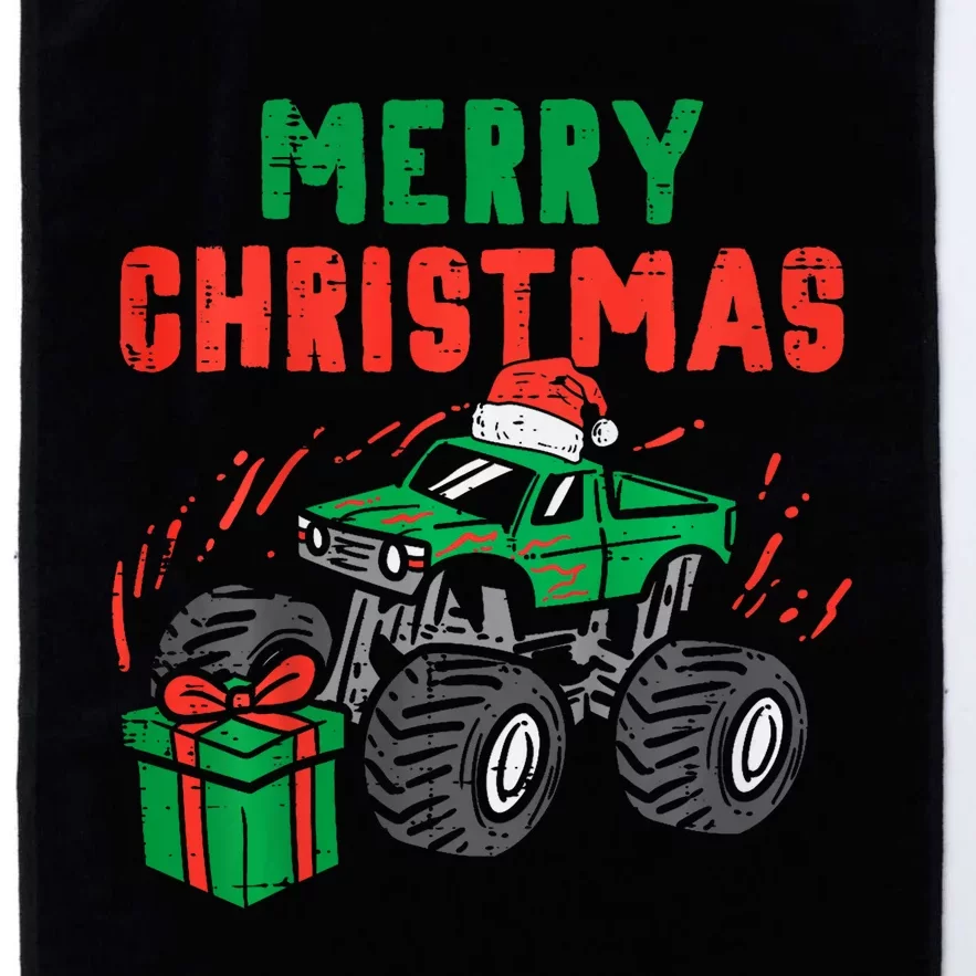 Merry Christmas Monster Truck Xmas Winter Platinum Collection Golf Towel