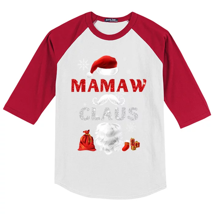 Mamaw Claus Matching Family Christmas Santa Gift Kids Colorblock Raglan Jersey