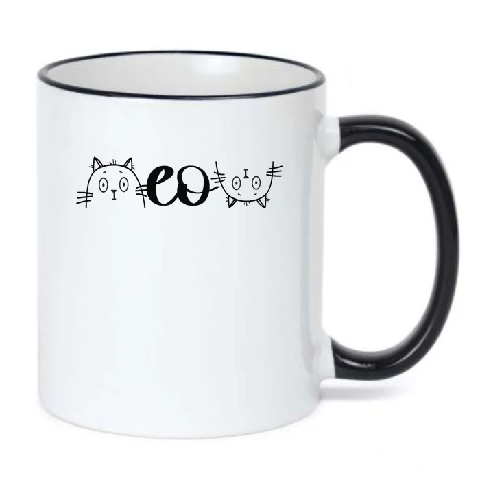 Meow Cat Meow Kitty Funny Cats Animal Lover Awesome Cute Black Color Changing Mug