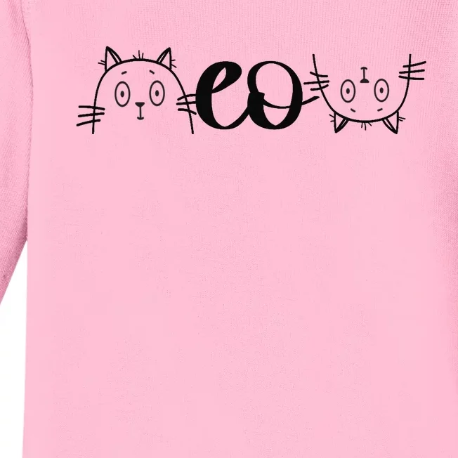 Meow Cat Meow Kitty Funny Cats Animal Lover Awesome Cute Baby Long Sleeve Bodysuit