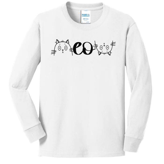 Meow Cat Meow Kitty Funny Cats Animal Lover Awesome Cute Kids Long Sleeve Shirt