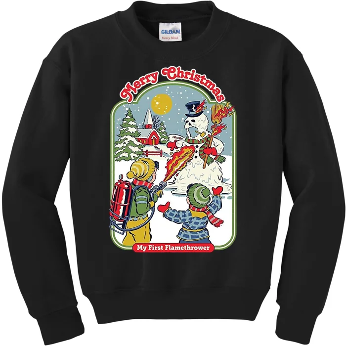 Merry Christmas My First Flamethrower Kids Sweatshirt