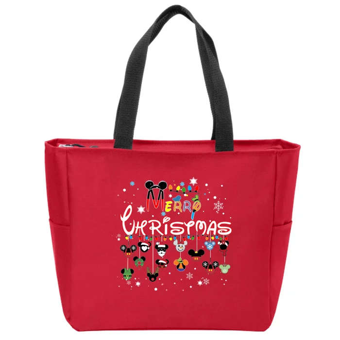 Merry Christmas Mouse Mic Key Funny Zip Tote Bag