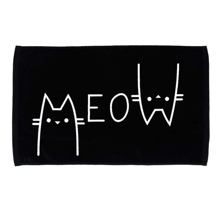 Meow Cat Meow Kitty Funny Cats Mom And Cat Dad Microfiber Hand Towel