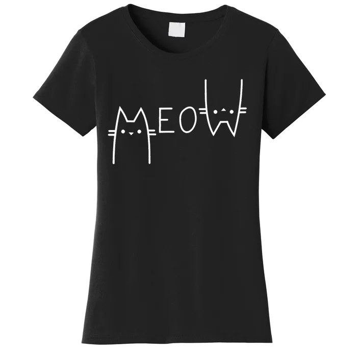 Meow Cat Meow Kitty Funny Cats Mom And Cat Dad Women's T-Shirt