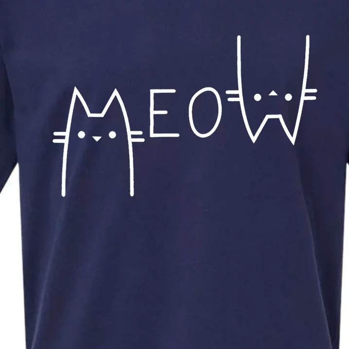 Meow Cat Meow Kitty Funny Cats Mom And Cat Dad Sueded Cloud Jersey T-Shirt