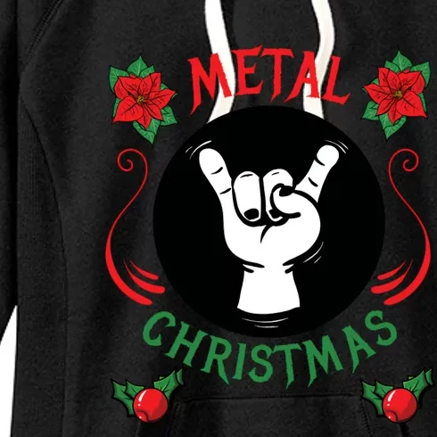 Metal Christmas Women's Fleece Hoodie