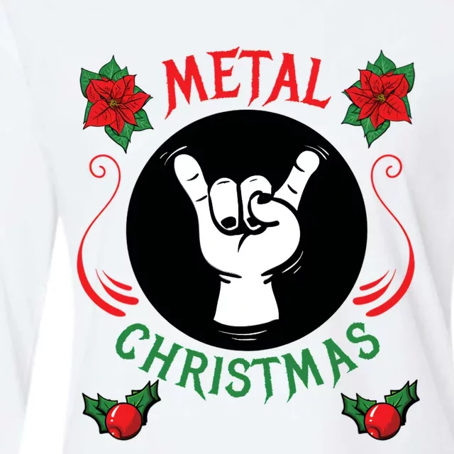 Metal Christmas Womens Cotton Relaxed Long Sleeve T-Shirt