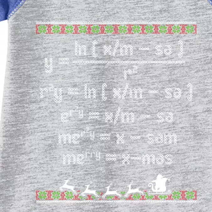 Merry Christmas Math Equation Ugly Christmas Fun Math Cute Gift Infant Baby Jersey Bodysuit