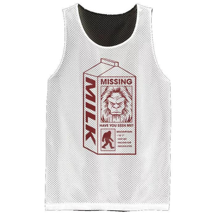 Milk Carton Missing Bigfoot Mesh Reversible Basketball Jersey Tank