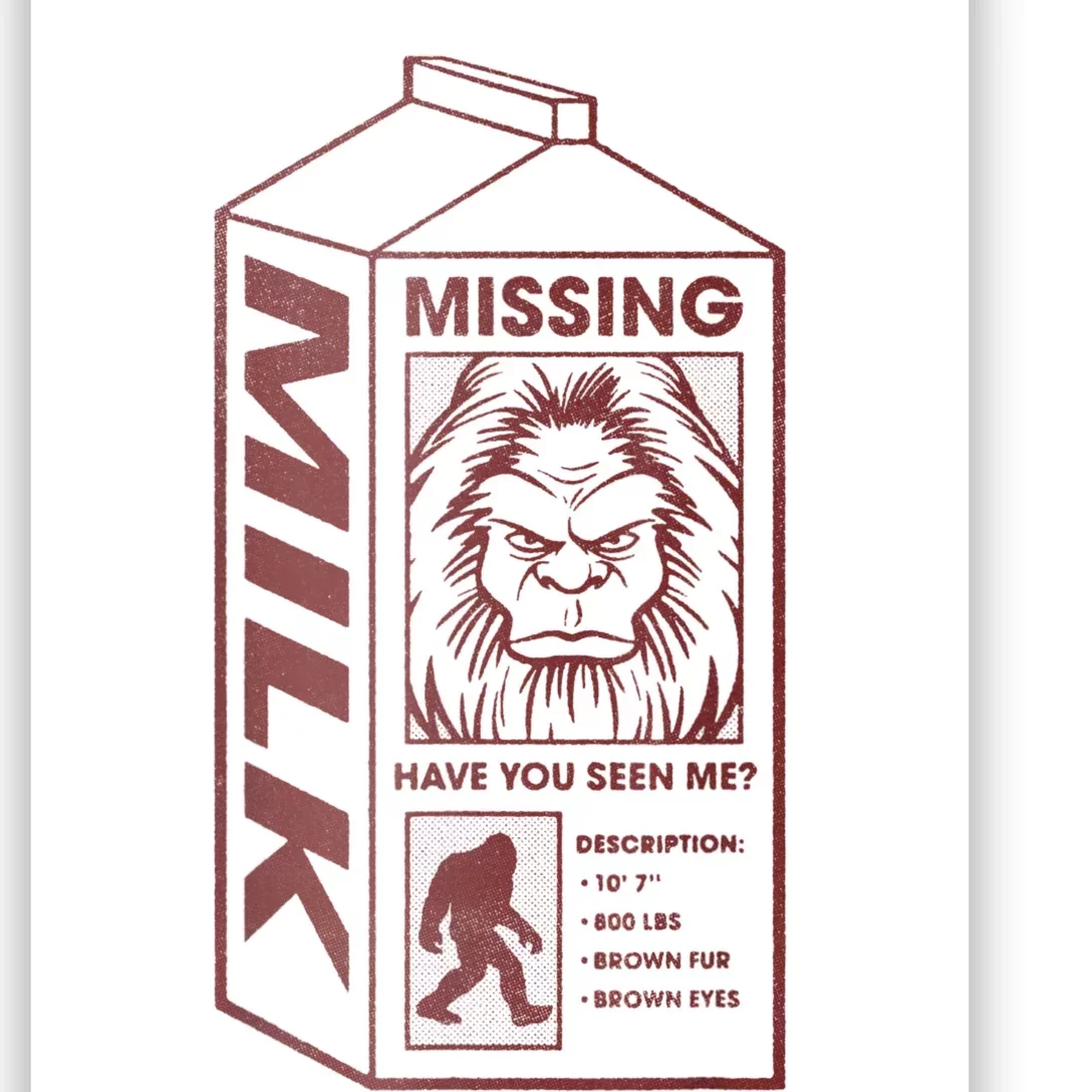 Milk Carton Missing Bigfoot Poster