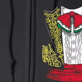 Mariachi Charro Mexican Costume For Dia De Los Muertos Full Zip Hoodie