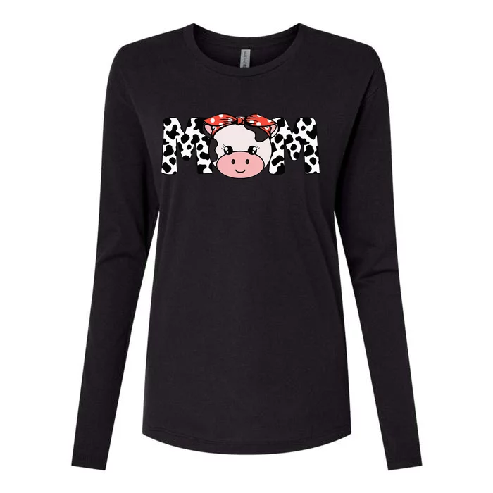 Mother Cow Mom Farming Birthday Funny Family Matching Gift Womens Cotton Relaxed Long Sleeve T-Shirt