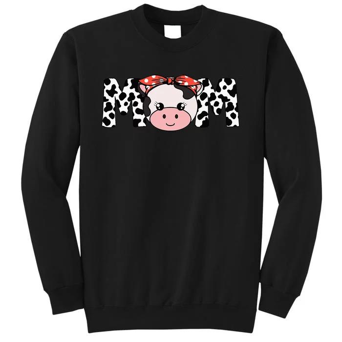 Mother Cow Mom Farming Birthday Funny Family Matching Gift Tall Sweatshirt