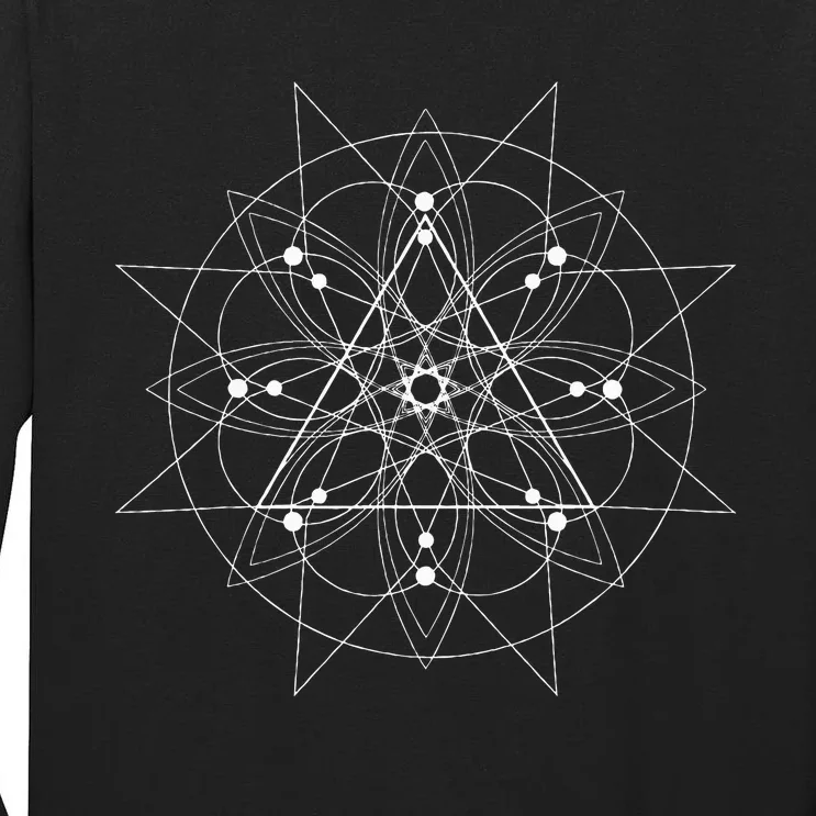 Metatron Cube Mandala Meditation Energy Healing Tall Long Sleeve T-Shirt