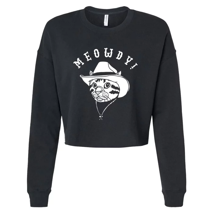 Meowdy Cat Cropped Pullover Crew